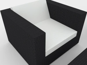 wicker-leather outdoor furniture 3D Model