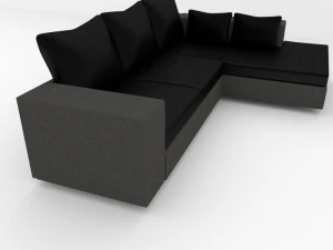 आधुनिक चमड़े का सोफा 3D मॉडल