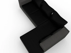 modern leather sofa 3D Model