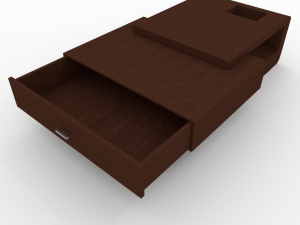 wooden modern table with drawer 3D Model
