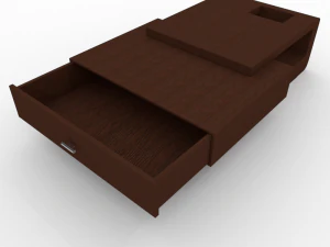 деревянный современный стол с выдвижным ящиком 3D Модель