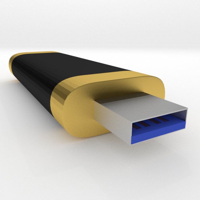 simple usb flash drive 3D Model .c4d .max .obj .3ds .fbx .stl .blend 