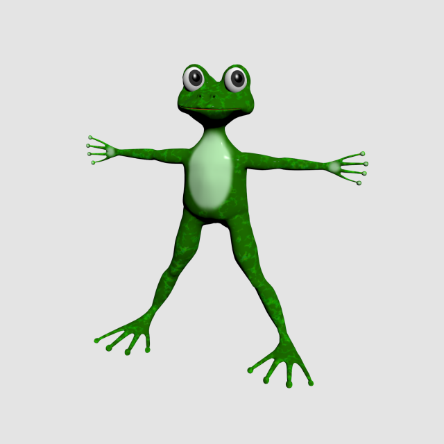 green cartoon frog Modelo 3D .c4d .max .obj .3ds .fbx .stl .blend 