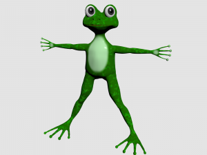green cartoon frog 3D Model