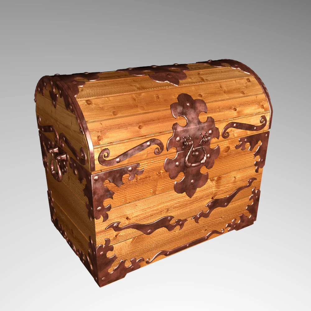 old wood chest 3D Model .c4d .max .obj .3ds .fbx .stl .blend 
