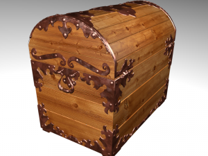 old wood chest 3D Модель