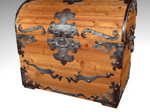 old wood chest 3D Модель