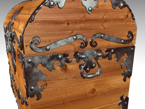 old wood chest 3D Модель