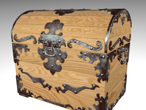 old wood chest 3D Модель