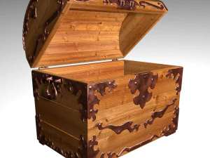 old wood chest 3D Model