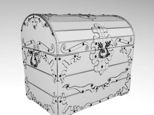 old wood chest 3D Model