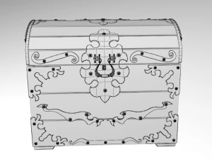 old wood chest 3D Model