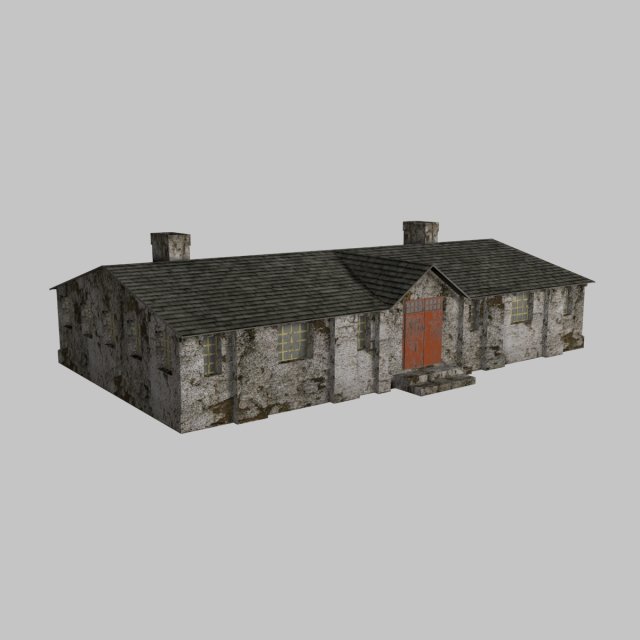 old barrack 3D Модель .c4d .max .obj .3ds .fbx .stl .blend 
