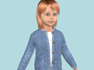 Teenager-Mädchen in Jeanskleidung 3D Modell