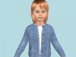teenage girl in jeans clothes 3Dモデル