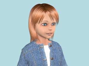 teenage girl in jeans clothes 3Dモデル