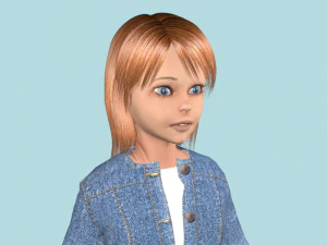 teenage girl in jeans clothes 3D Model