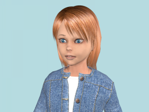 teenage girl in jeans clothes 3Dモデル
