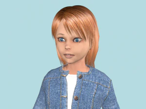 teenage girl in jeans clothes 3D Model