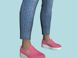 teenage girl in jeans clothes 3Dモデル