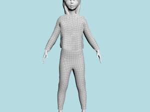 teenage girl in jeans clothes 3Dモデル