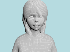 teenage girl in jeans clothes 3Dモデル