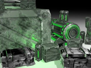 game-ready scifi industri&euml;le activa 3D Model