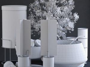 decorative set with grapefruit Model 3D