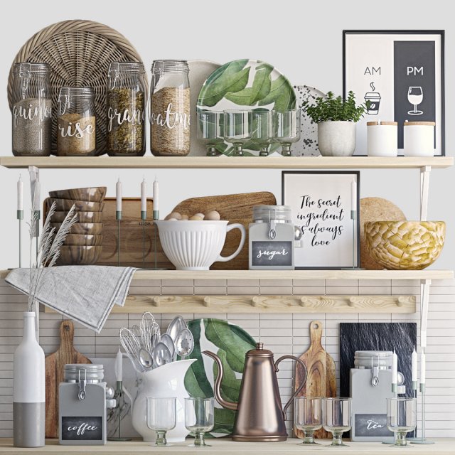 decorative set for the kitchen Modèle 3D .c4d .max .obj .3ds .fbx .stl .blend 