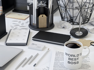 office supplies set 3D 모델