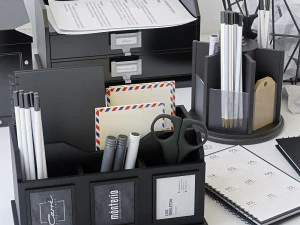 office supplies set 3D Model