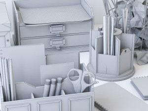 office supplies set 3D 모델