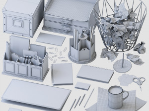 office supplies set 3D 모델