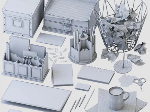 office supplies set 3D Model