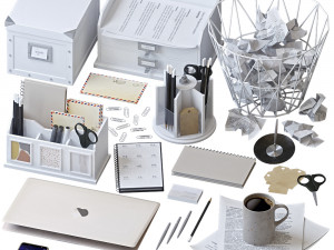 office supplies set 3D Model