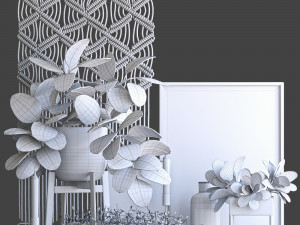 decorative set with ficus 3D Model