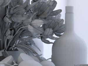 decorative set with lemons 3D 模型