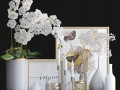 Decorative set with orchid 3D Model