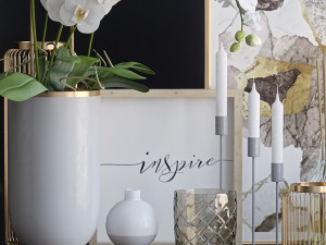decorative set with orchid 3Dモデル