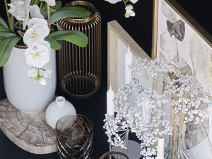 decorative set with orchid 3Dモデル