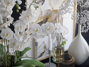 decorative set with orchid 3Dモデル