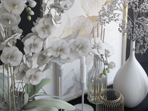 decorative set with orchid 3Dモデル