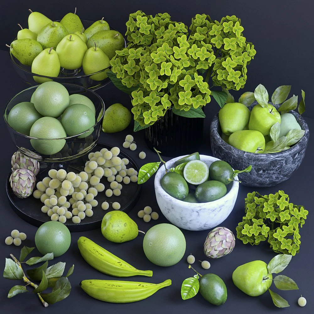 fruits green 3D Model .c4d .max .obj .3ds .fbx .stl .blend