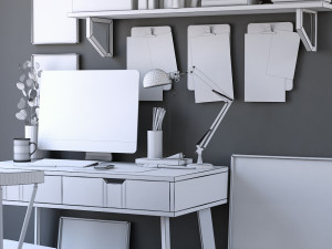 decorative office set Model 3D
