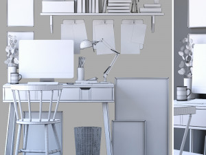 decorative office set Model 3D