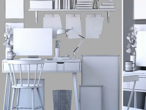 decorative office set 3D Model