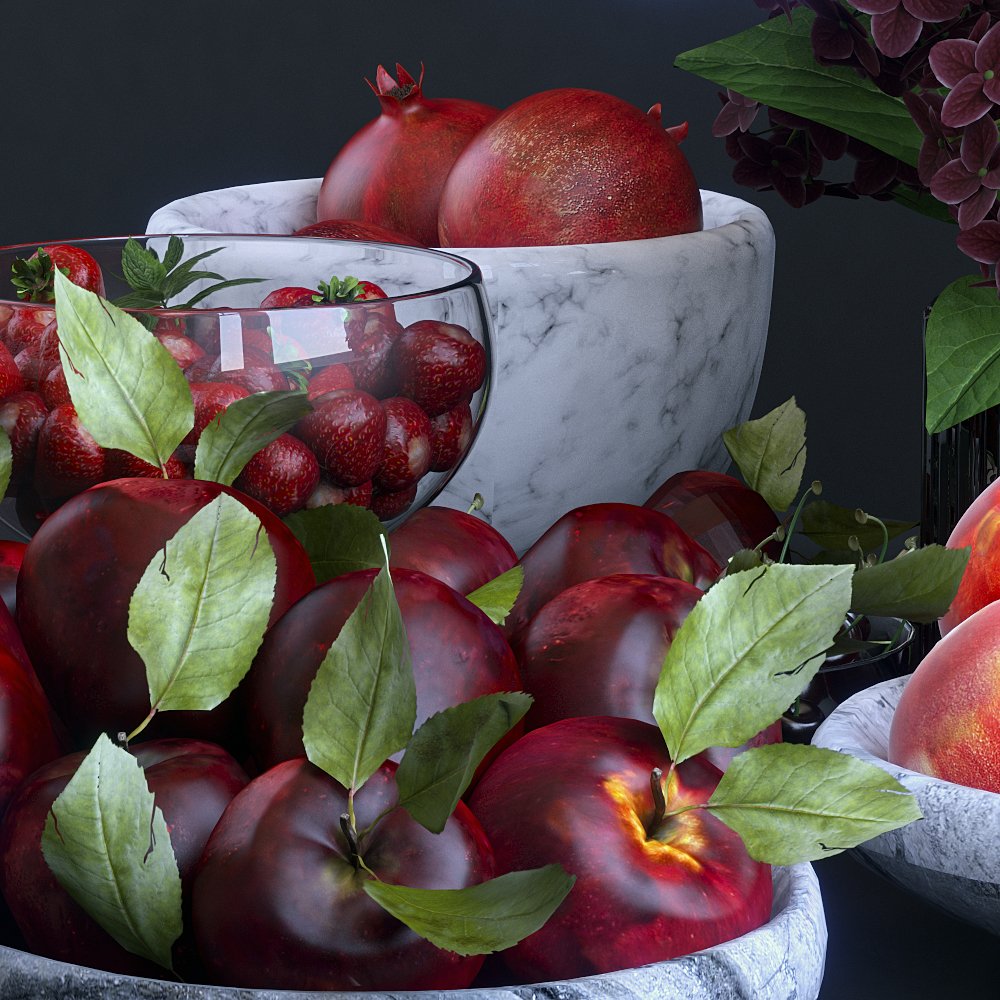 Fruits Red 3d Model In Fruit 3dexport