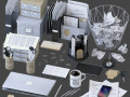 Office Supplies Set 3D Model