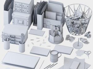 office supplies set 3D Модель