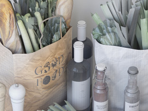 grocery bags 3D 모델